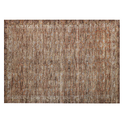Machine Washable Indoor/Outdoor Xhevrie Copper Rug