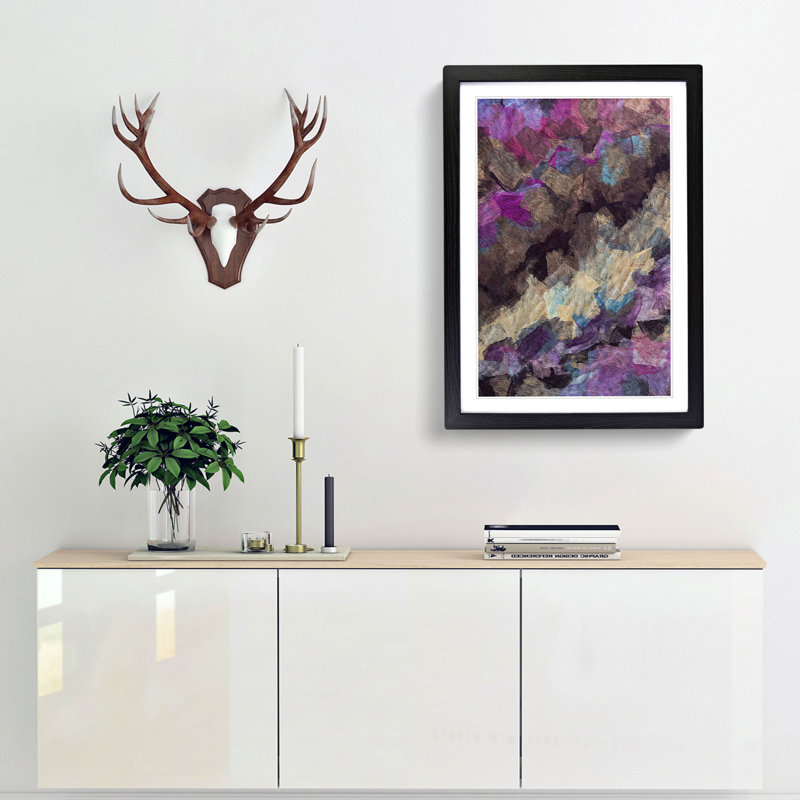 New Day in Abstract - Framed Print, 87cm H x 62cm W x 2cm D, Black Framed