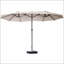 Parasol de marché rectangulaire à double face de 15 pi avec base, grande protection solaire pour le patio avec manivelle pour terrasse et piscine, café | Idée de cadeau-916951955