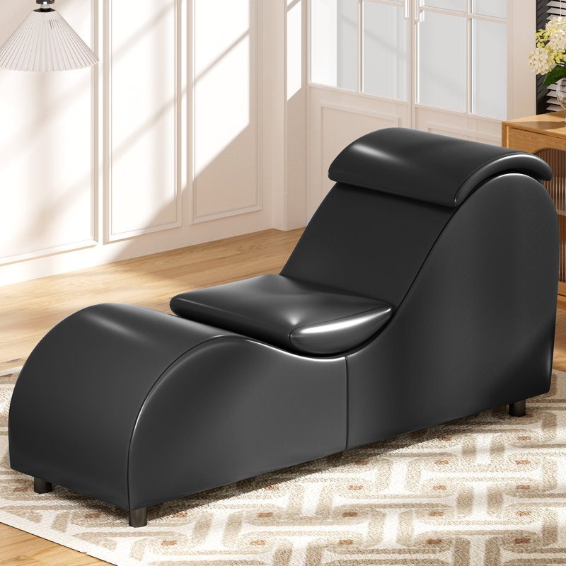 Chaise longue ergonomique en similicuir, Black
