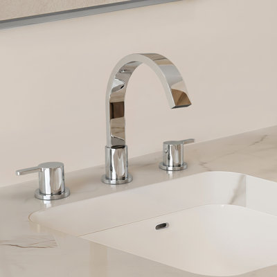 Widespread Bathroom Faucet 3 Hole, 2-Handle Bathroom Sink Faucet with Drain Assembly