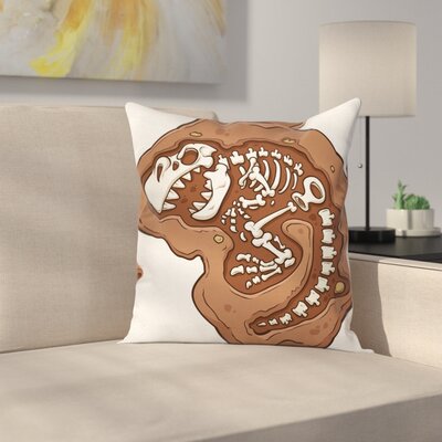 Dinosaur T-Rex Fossil Pillow Cover -  East Urban Home, ESUN8599 44267715