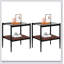 Ensemble de 2 tables de bout rectangulaires, plateau en verre trempé avec panneau de fibres à densité moyenne, table de salon moderne-1419296160-1419296166