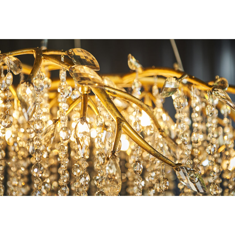 Lustre en cristal 10 lumières Eclectic, Or
