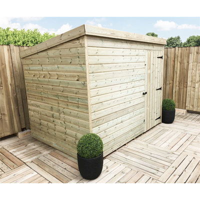 Calisa 8 x 7 Pressure Treated Pent Garden Shed with Single Door
