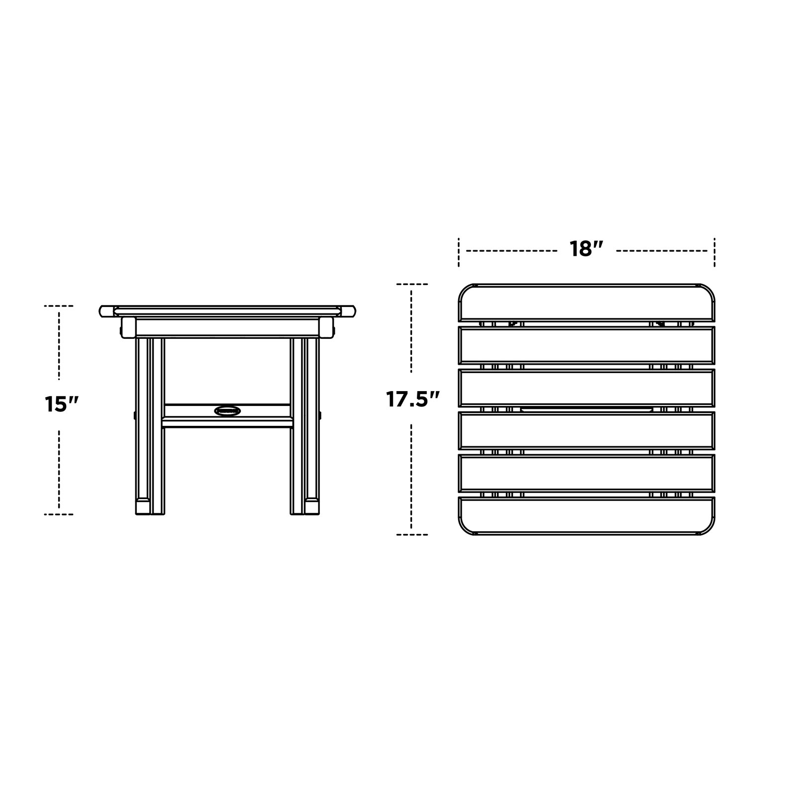 POLYWOOD® Tables 18" Patio Side Table, Black
