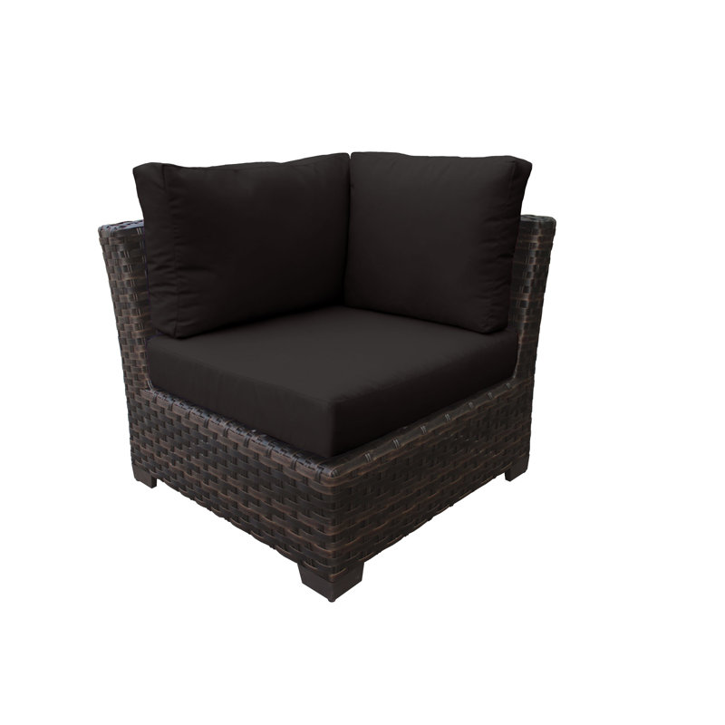 Chaise de terrasse avec coussins River Brook, Onyx
