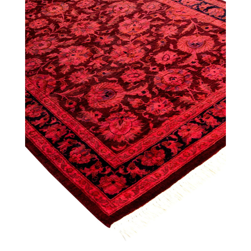 Tapis unique noué à la main Weirsky - rose Weirsky