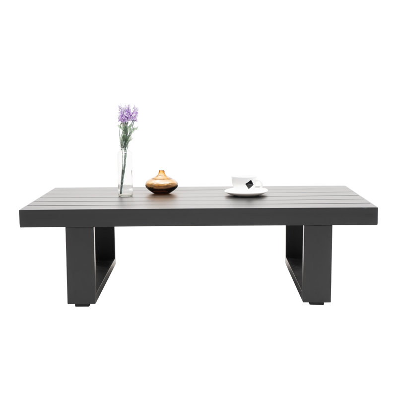 Derrus Rectangular Metal Outdoor Coffee Table , 47.2'' in. W 23.8'' in. D