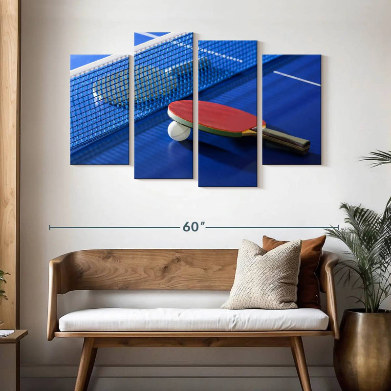 Tennis de table bleu Sirci, H 32 po x l 52 po