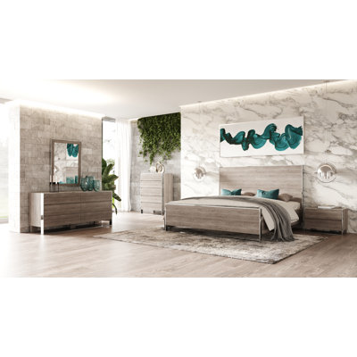 Anie-Maurine 5 Piece Gray Bedroom Set -  VIG Furniture, VGVC-CHARLENE-SET-EK