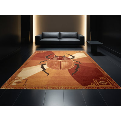 Tapis oriental traditionnel Bergland lavable à la machine en brun - Reliure brun clair
