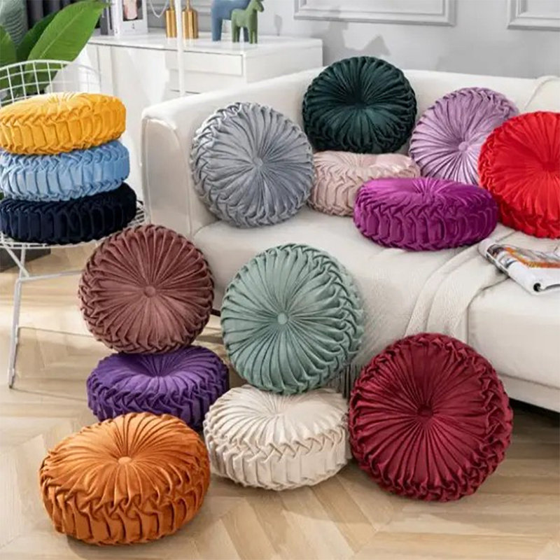 Coussin décoratif en velours 15 po Oragne, Orange