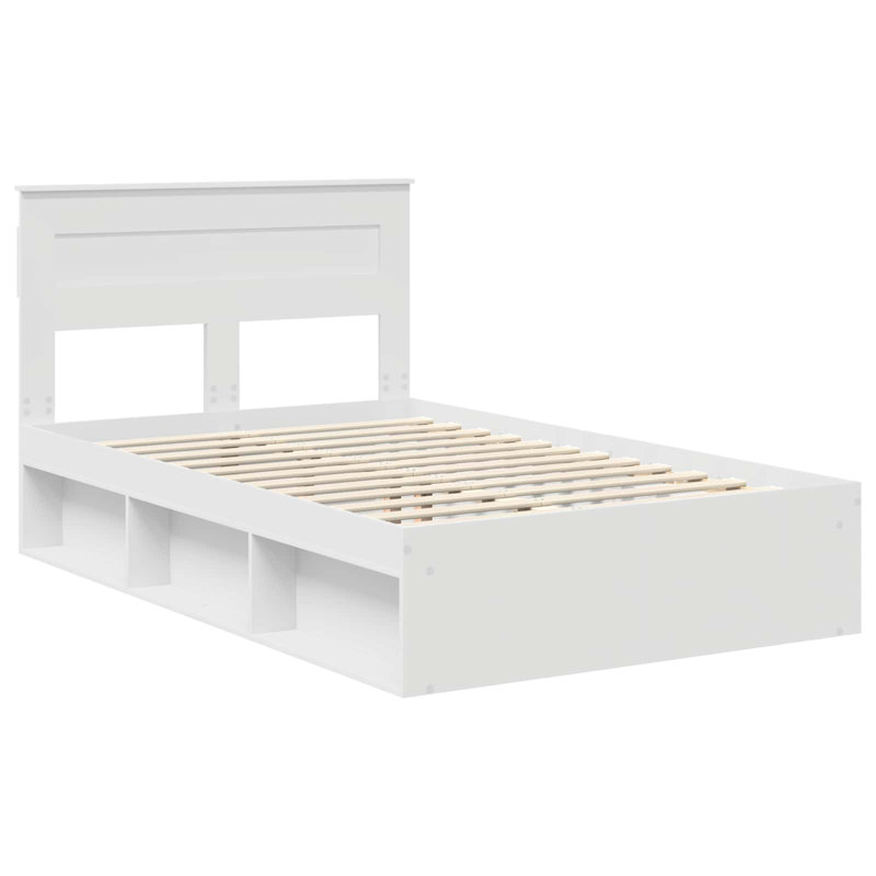 Solid Wood Bed, Small Double (4'), White