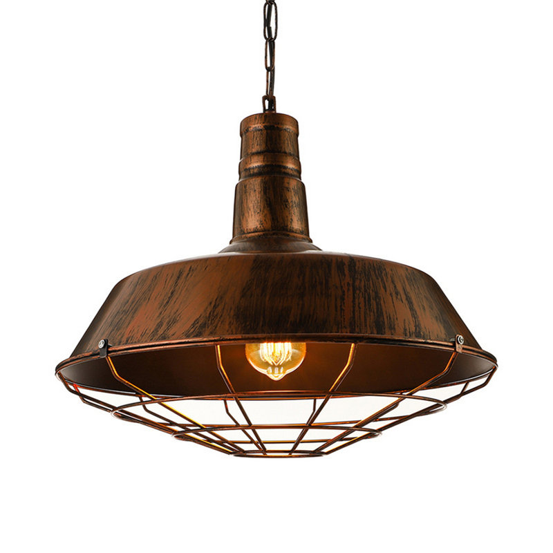 Luminaire suspendu 1 lumière DEL avec détails, H 15 po x l 18 po