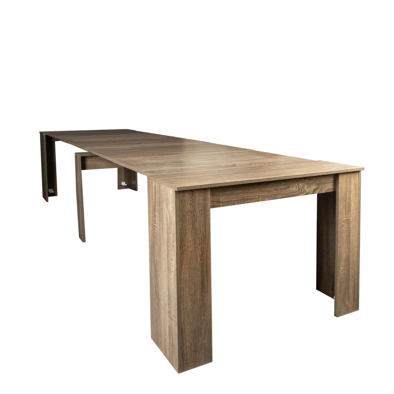 Table de salle à manger multifonctionnelle extensible, Brun