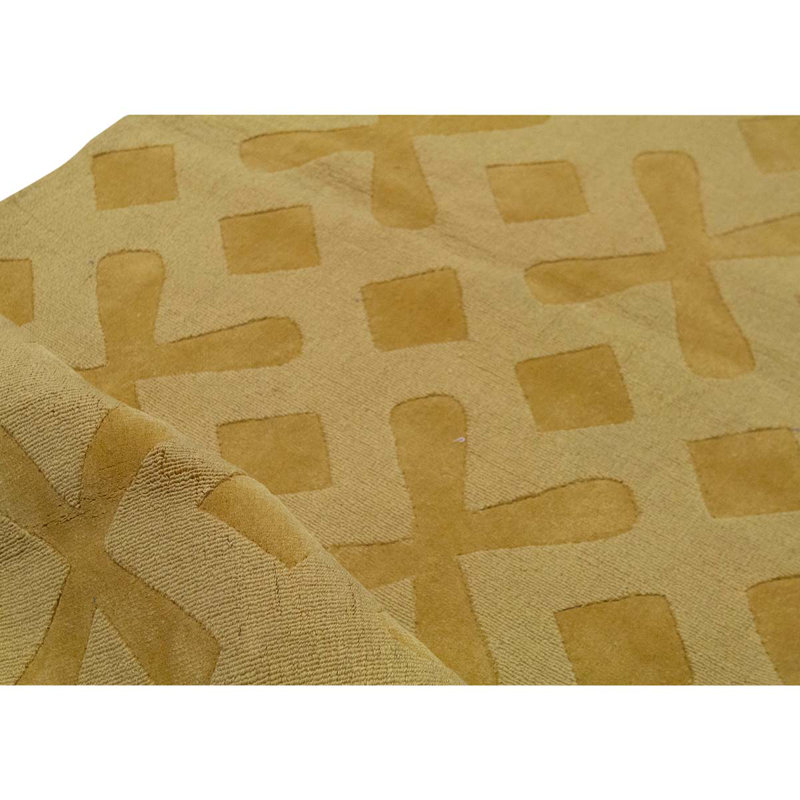 Geometric Area Rug in Yellow, Rectangle 8'9" x 11'9"