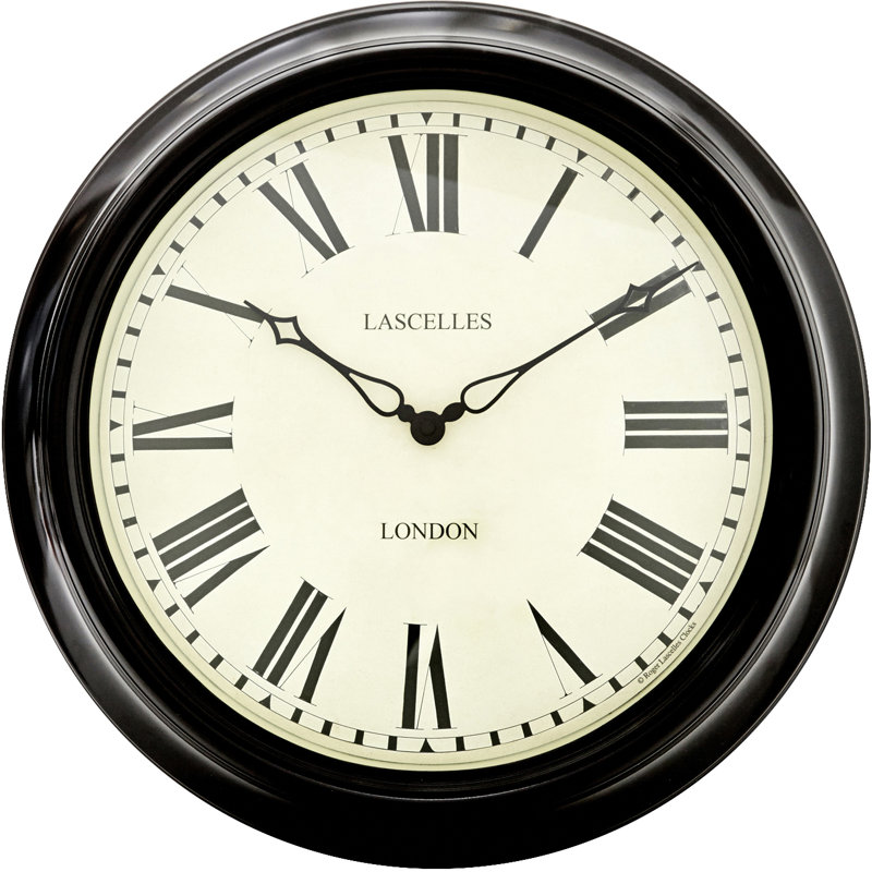 Downing Lascelles Station Clock - 45cm, Black