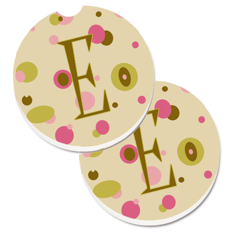 Sous-verre Initiale Monogram, E, Brun clair