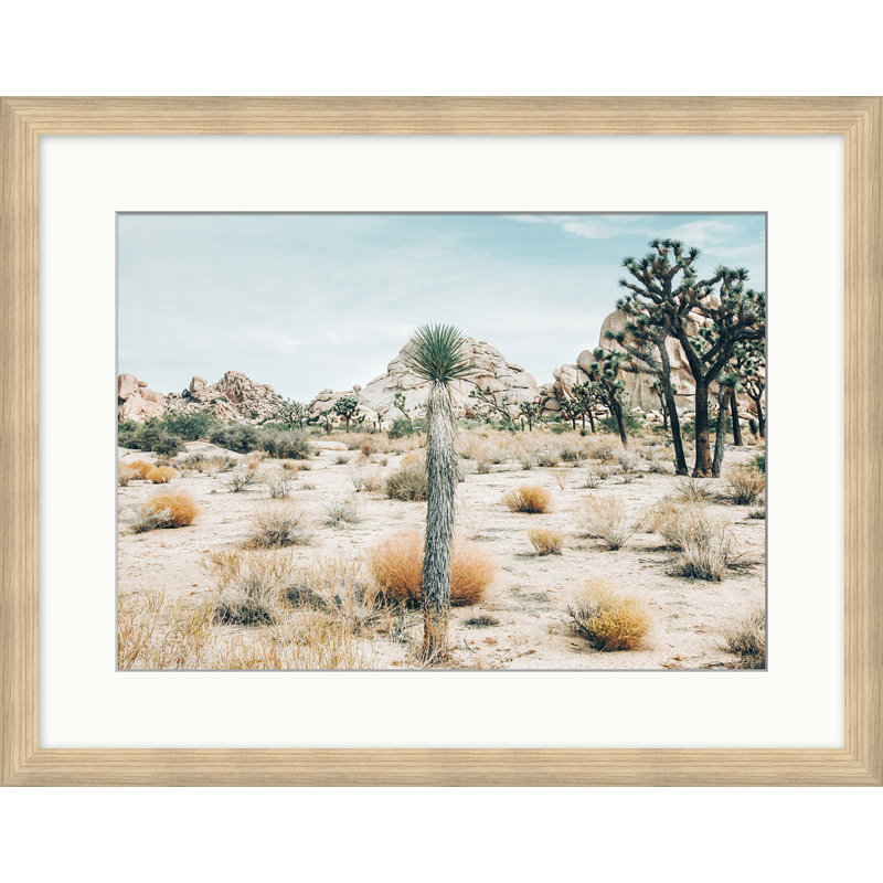 View Of Joshua Tree Print, Brown Framed