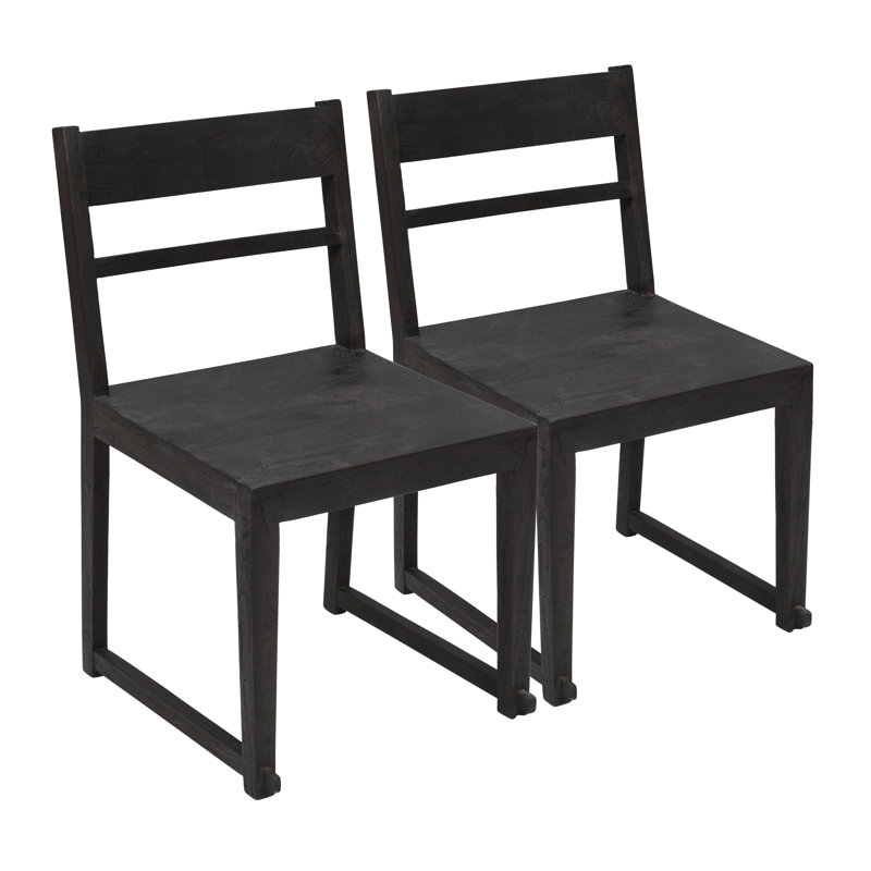 18'' H Solid Wood Side Chair, Dark Grey