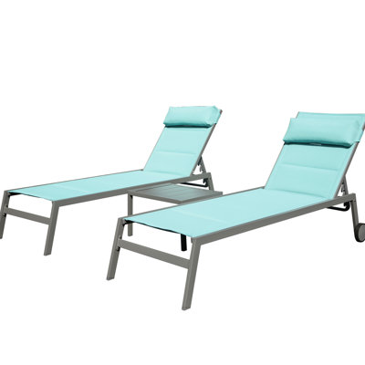 Chaises longues d'extérieur (3) Lake Blue