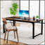 Grand bureau d'ordinateur moderne de 63 pouces pour bureau à domicile, table d'écriture robuste avec cadre en acier et bureau spacieux, pieds réglables-2133837131