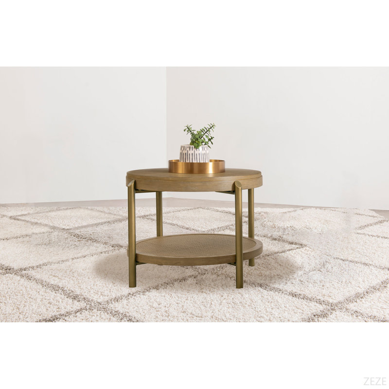 Table de bout ronde avec plateau de rangement Sand Wash