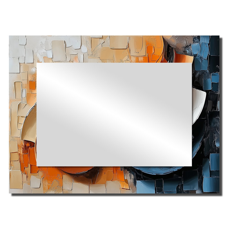 Encre monochrome Echo I - art mural miroir décoratif cubique - imprimé sur métal, 24 po x 32 po