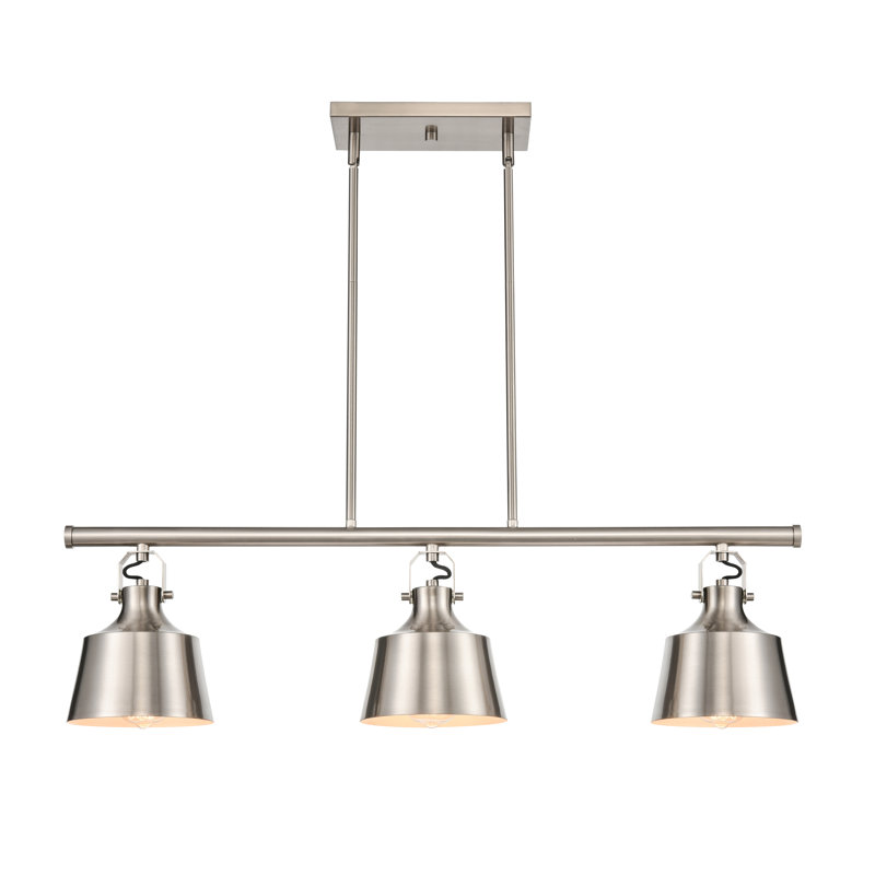 Lustre 3 lumières Deming, Nickel satiné brossé