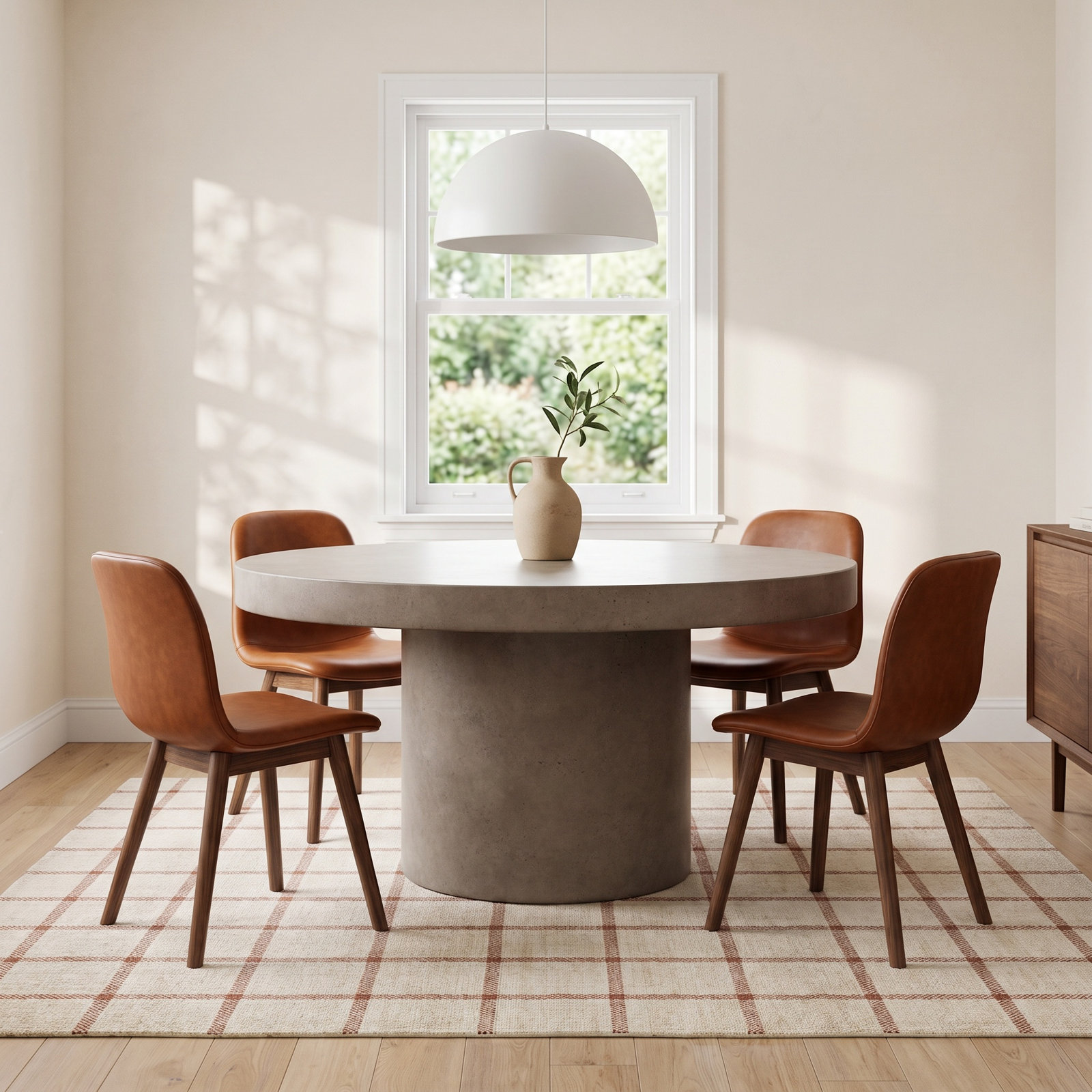 Kareen Concrete Dining Table, Dark Gray, 60" Round  , Dining Table (30.25" Height)