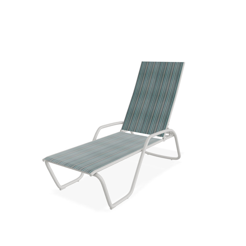 Outdoor Rust-Resistant Metal Chaise Lounge, Textured Snow, Vinyard