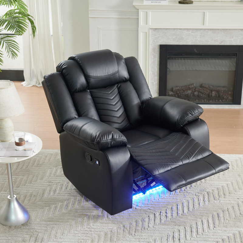 Fauteuil inclinable en similicuir avec éclairage à DEL Crovetti