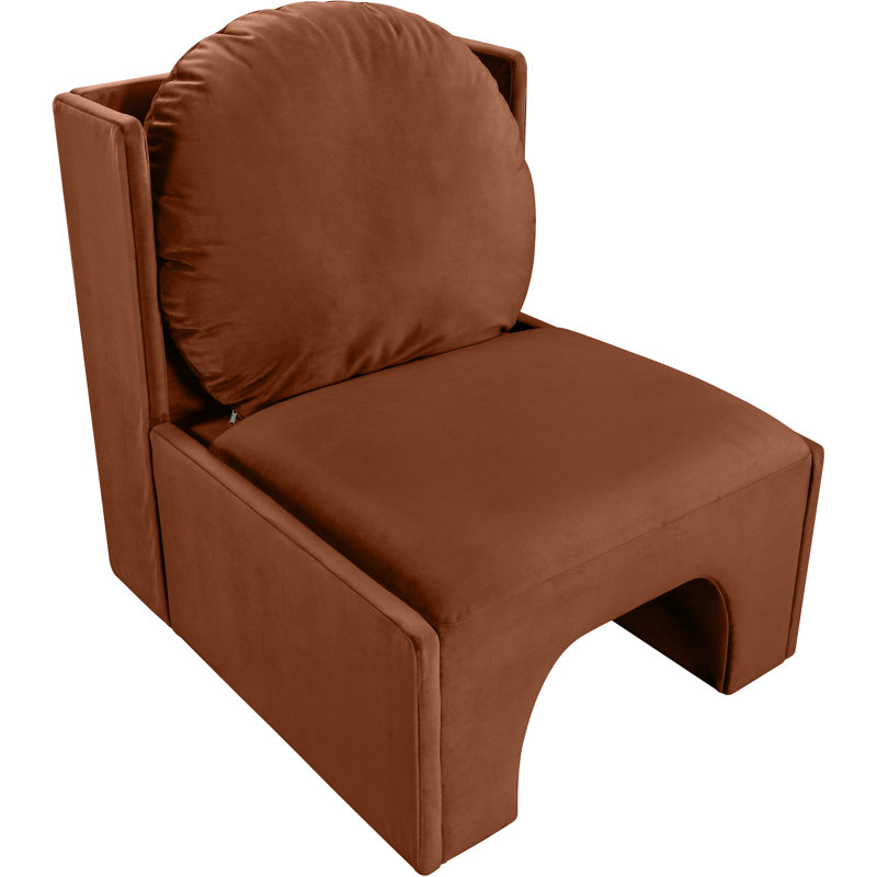 Fauteuil d'appoint en velours Castner, Velours cognac