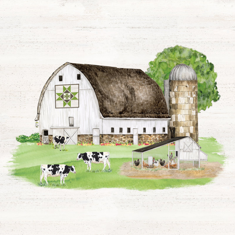 Alyxia Spring On The Farm Barn par Tara Reed, H 12 po x l 12 po