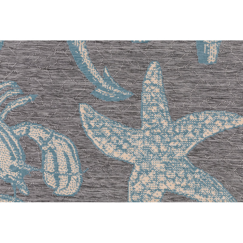 Tapis intérieur / extérieur gris Hodgins, Rond 5 pi 2 po