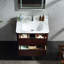 Meuble-lavabo flottant cannelé en noyer 30 po, coins arrondis, lavabo intégré en acrylique, pré-assemblé-717476497-717476496-717249649