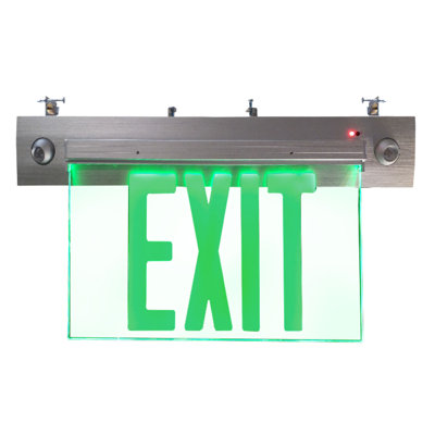 Albertson 17" LED Double Faceplate Recessed Edge-Lit Exit Emergency Combo Light