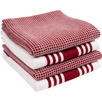 Cotton Stripe Waffle Dish Towel Kitchen Towel