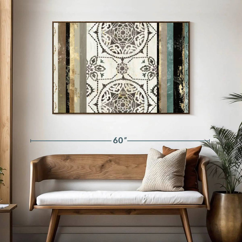 Modernized I, 46" X 31", Floating Frame Walnut
