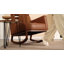 Chaise d'appoint berçante en similicuir avec pieds en bois d'hévéa Lydney-1980263501