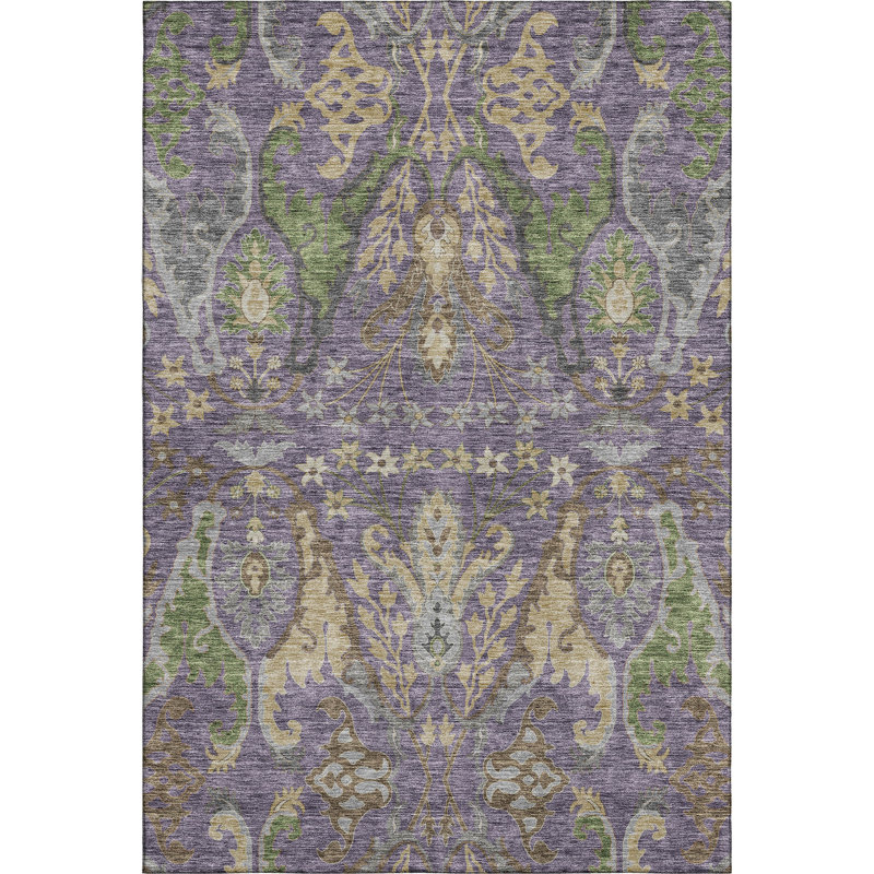 Premium Machine Washable Gurubaksh AMF1153 Global Rug, Rectangle 2 pi 6 po x 3 pi 10 po