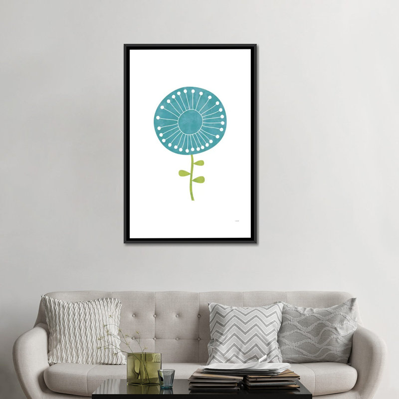 «Modern Flowers I», impression sur toile, H 26 po x l 18 po x P 1,5 po, Toile avec cadre noir, Pas de tapis