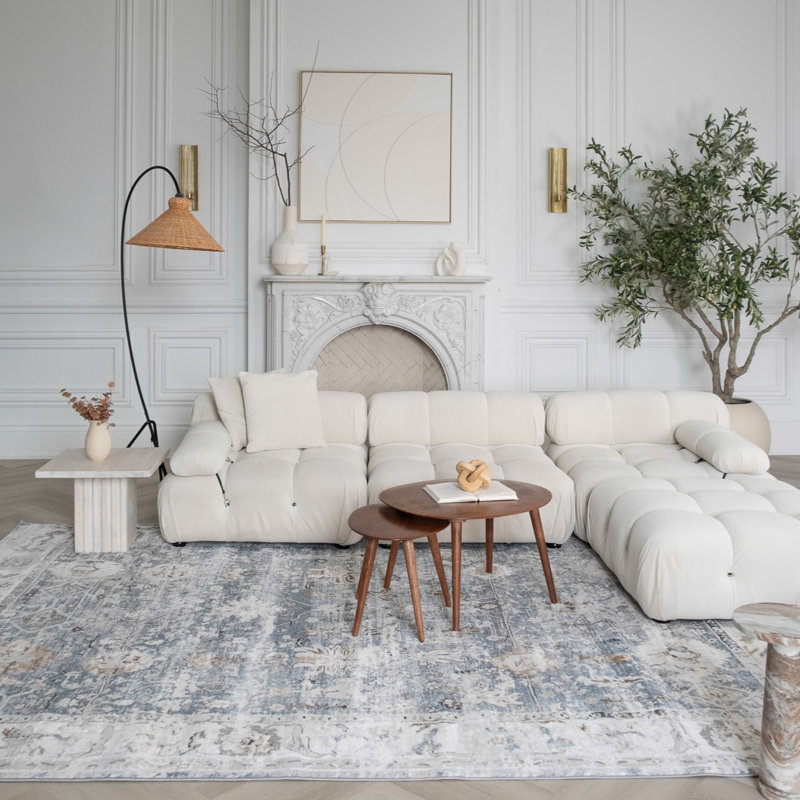 Tapis d'intérieur à motif de tapis scandinave d'intérieur Branch Branch Aneko, Rectangle 3 pi 11 po x 5 pi 7 po