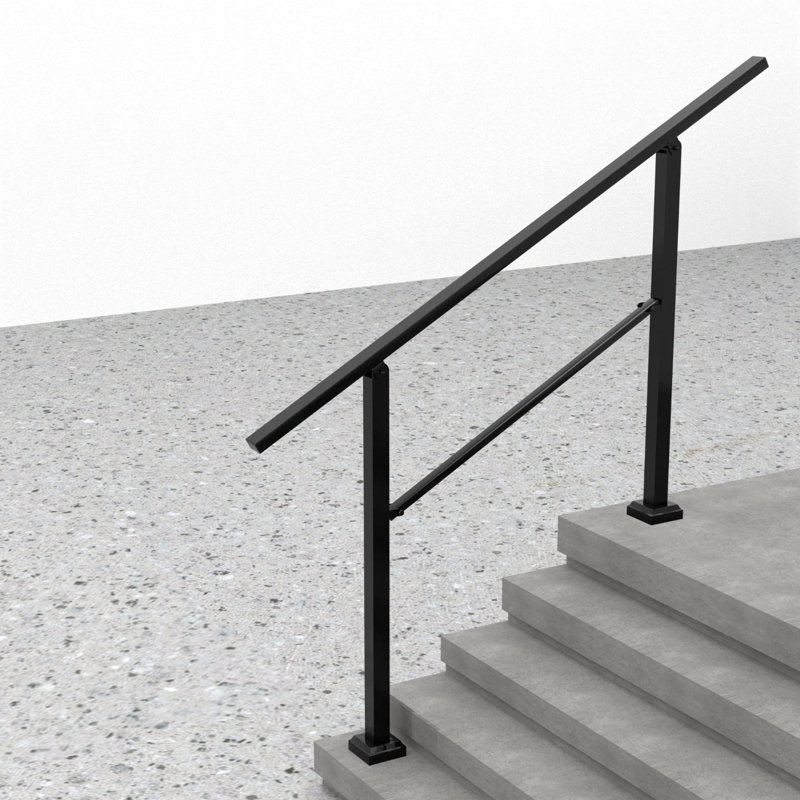 Main courante pour les marches extérieures, rampe d'escalier pour 4 à 5 marches pour l'extérieur, rampes pour 5 marches pour l'extérieur, noir