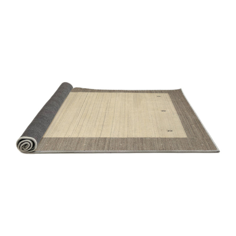 Tapis contemporain beige / brun, Rond 4 pi