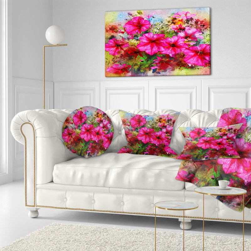 Coussin lombaire en aquarelle floral