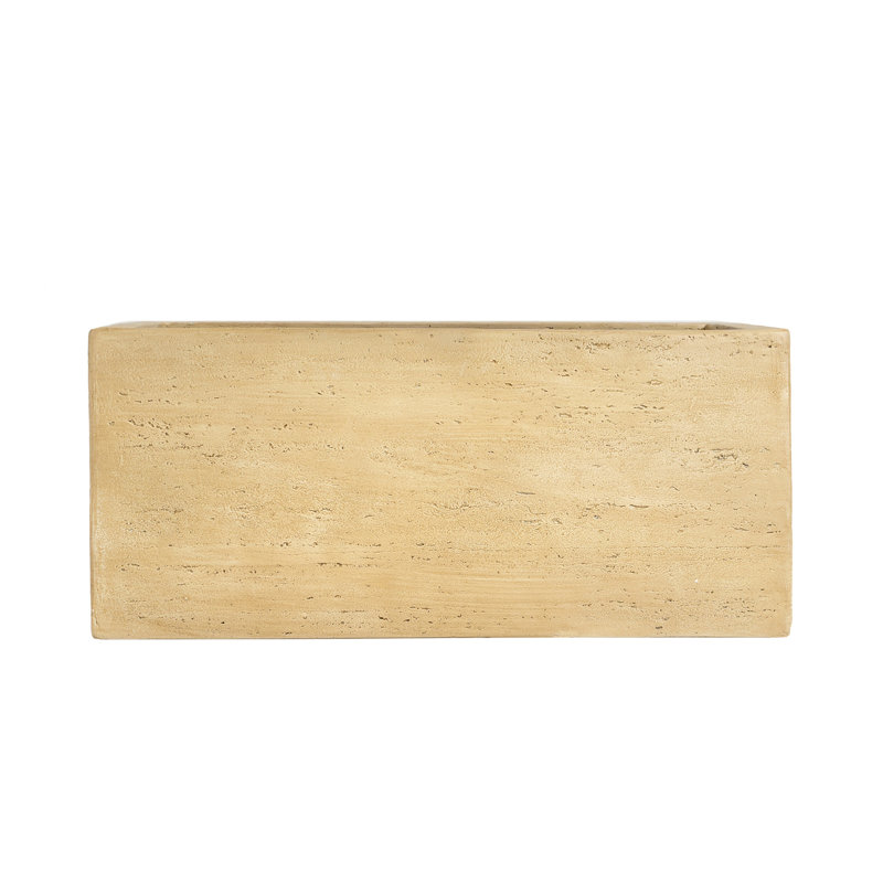 Handmade Rectangle Planter Box, Travertine Beige