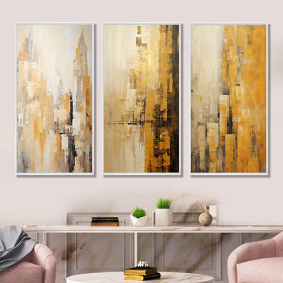Ensemble de 3 décorations murales modernes gratte-ciel Skycraper