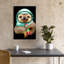 «Happy Sloth Astronaut Abstract Contemporary Forest Landscape», reproduction d'art mural-323734249